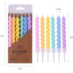 Squiggly Pastel Candles (6 pack)