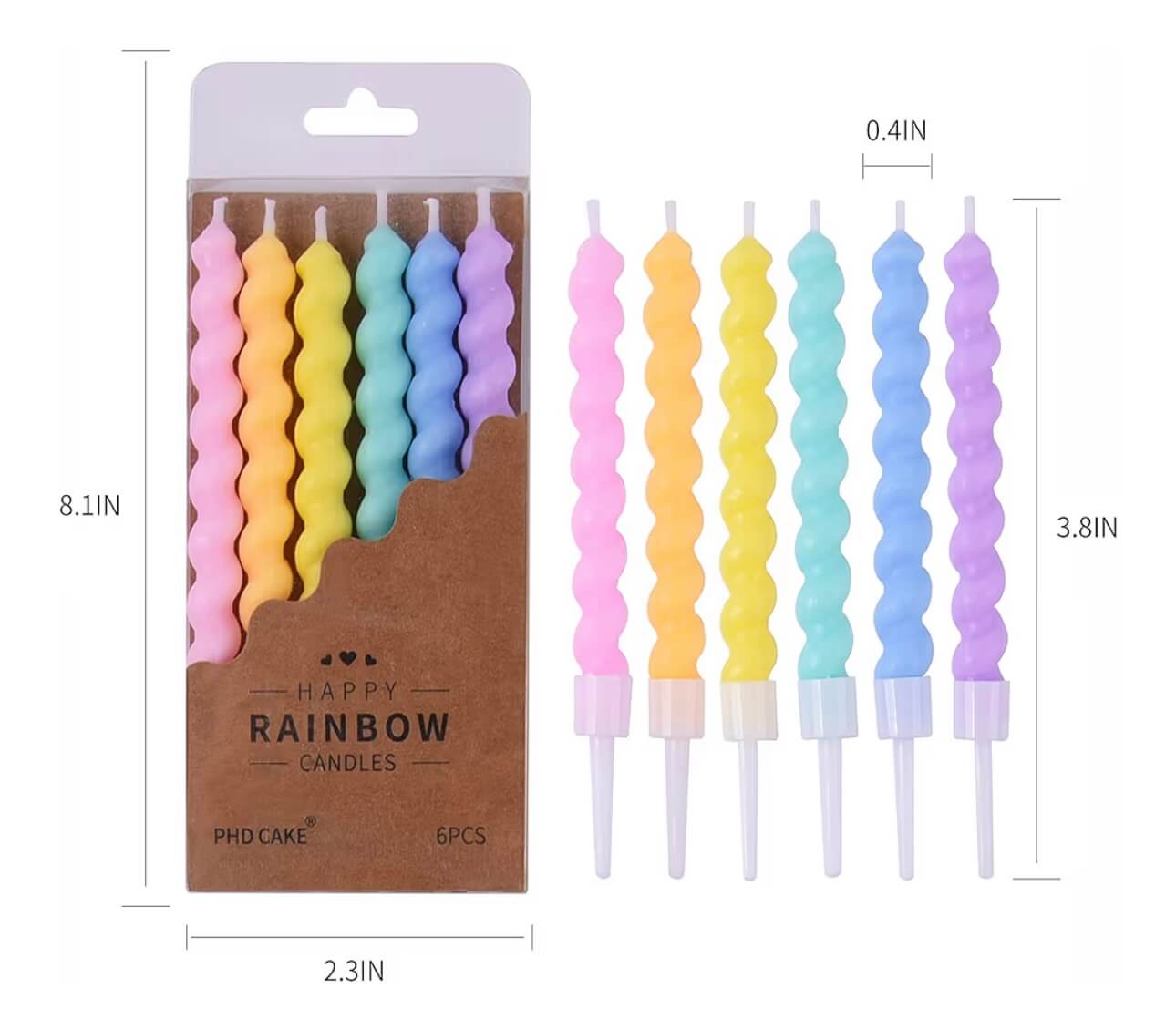 Squiggly Pastel Candles (6 pack)