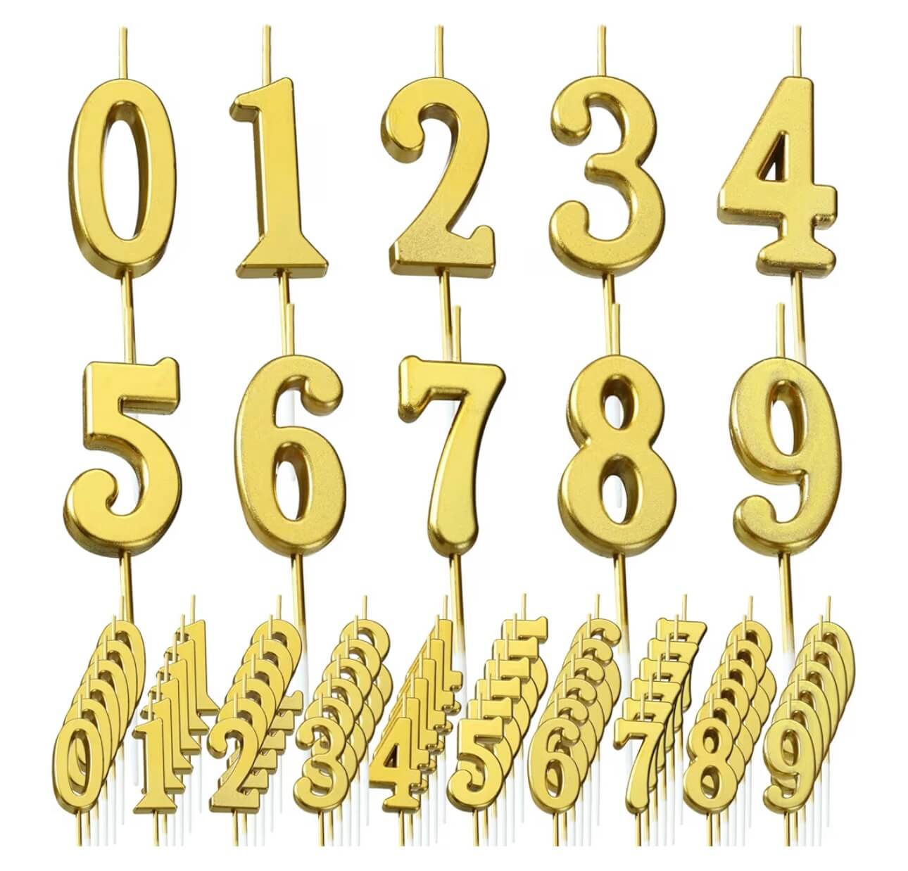 Gold Number Candles