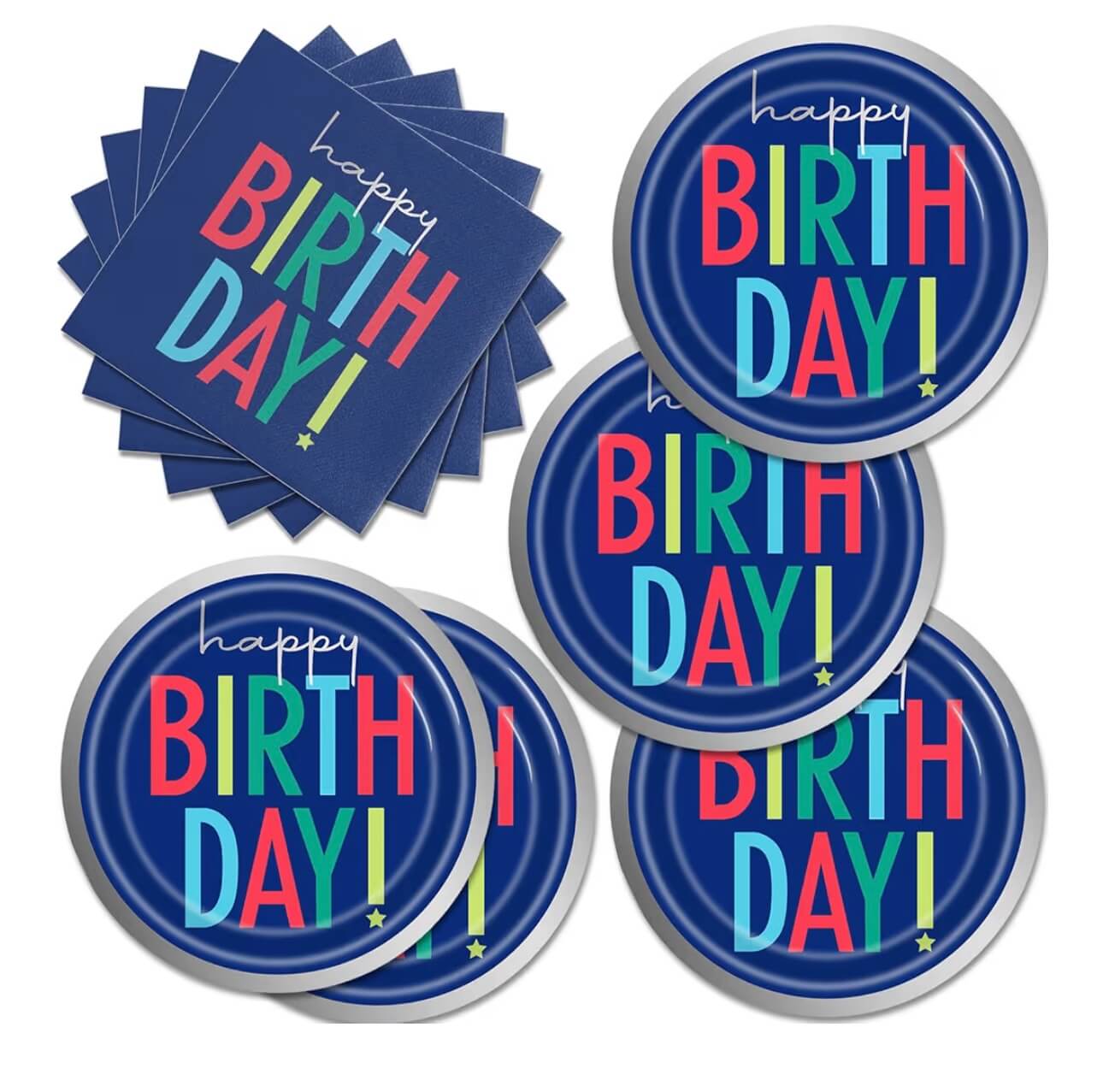 Blue Plates & Napkins (20 Servings)