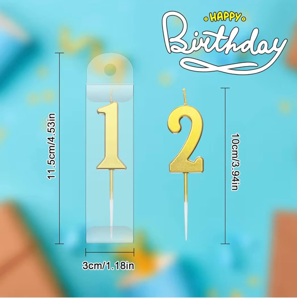 Gold Number Candles - Image 2