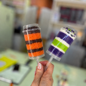 Halloween Cake Push Pops!
