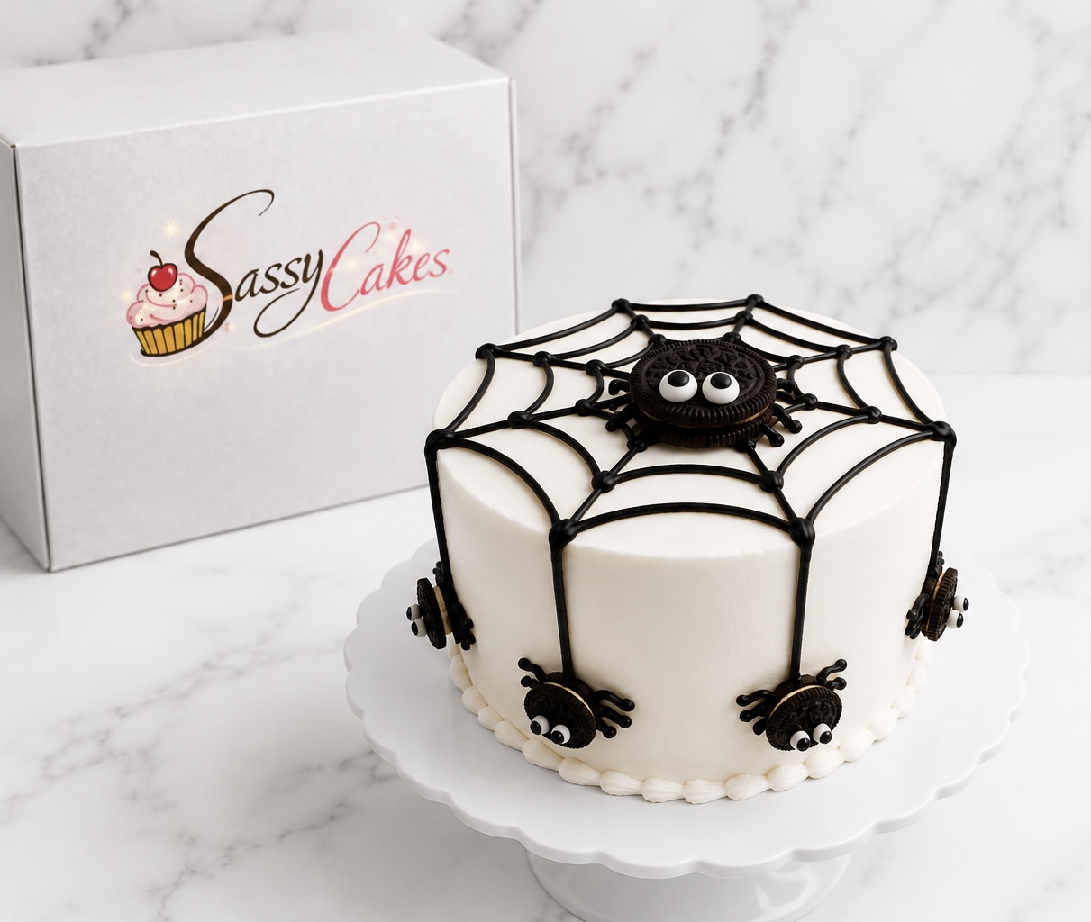 Not-So-Spooky Spider Halloween Cake